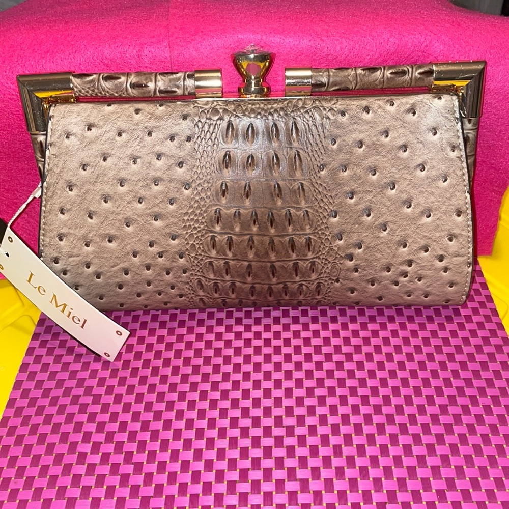 Brand New Le Miel Vegan Clutch Purse